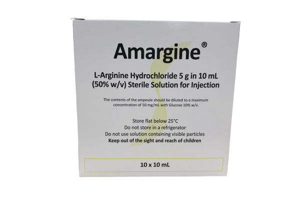 Amargine (L-arginine) 5g in 10ml injection (1 pack of 10 amp) - Oxford ...