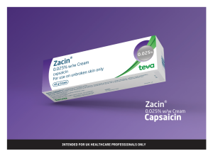 Capsaicin (Zacin) 0.0.25% w/w cream - Oxford Pharmacy Store
