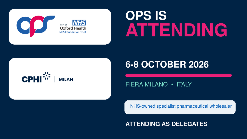 Oxford Pharmacy Store attending CPHI Milan 2026